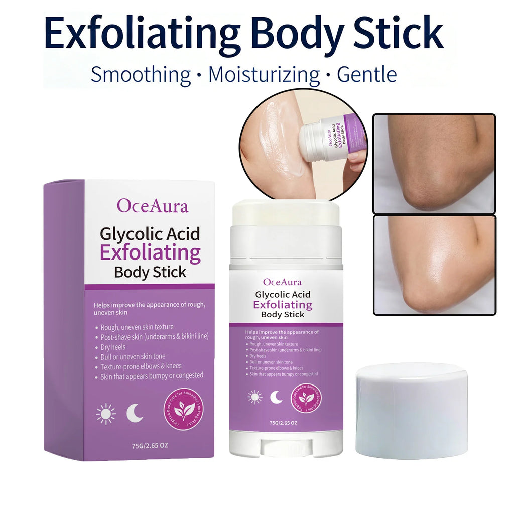 Exfoliating Body Stick Smoothing AHA BHA Shea Butter Moisturizing Skin Softening Body Exfoliator for Dry Skin Dead Skin Remover Zpaxo