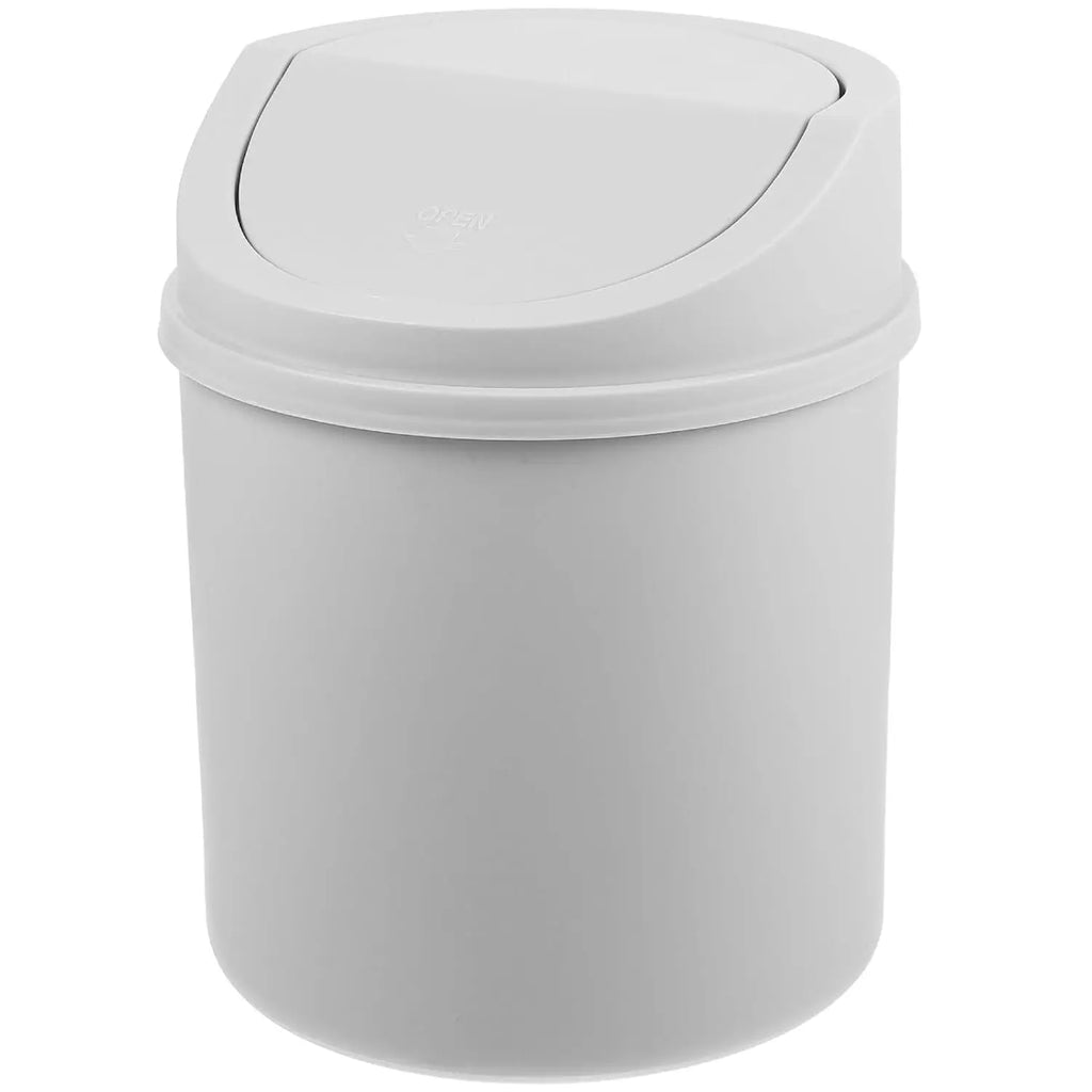 Mini Desktop Trash Can Bedroom Cleaning Small Lid Cylindrical Storage