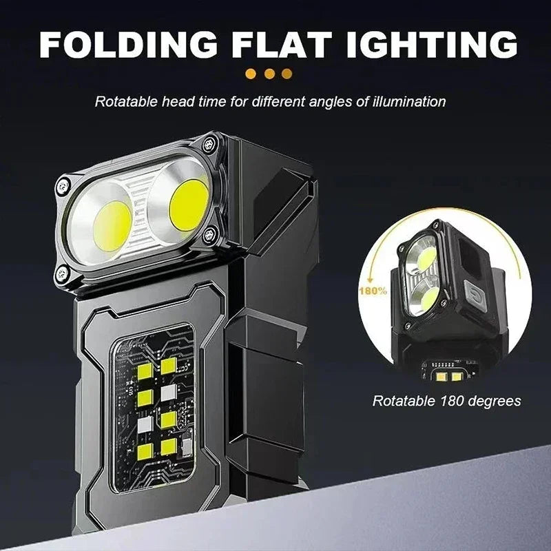 Mini USB-C Rechargeable LED Flashlight – Magnetic, 8 Modes, 800 Lm