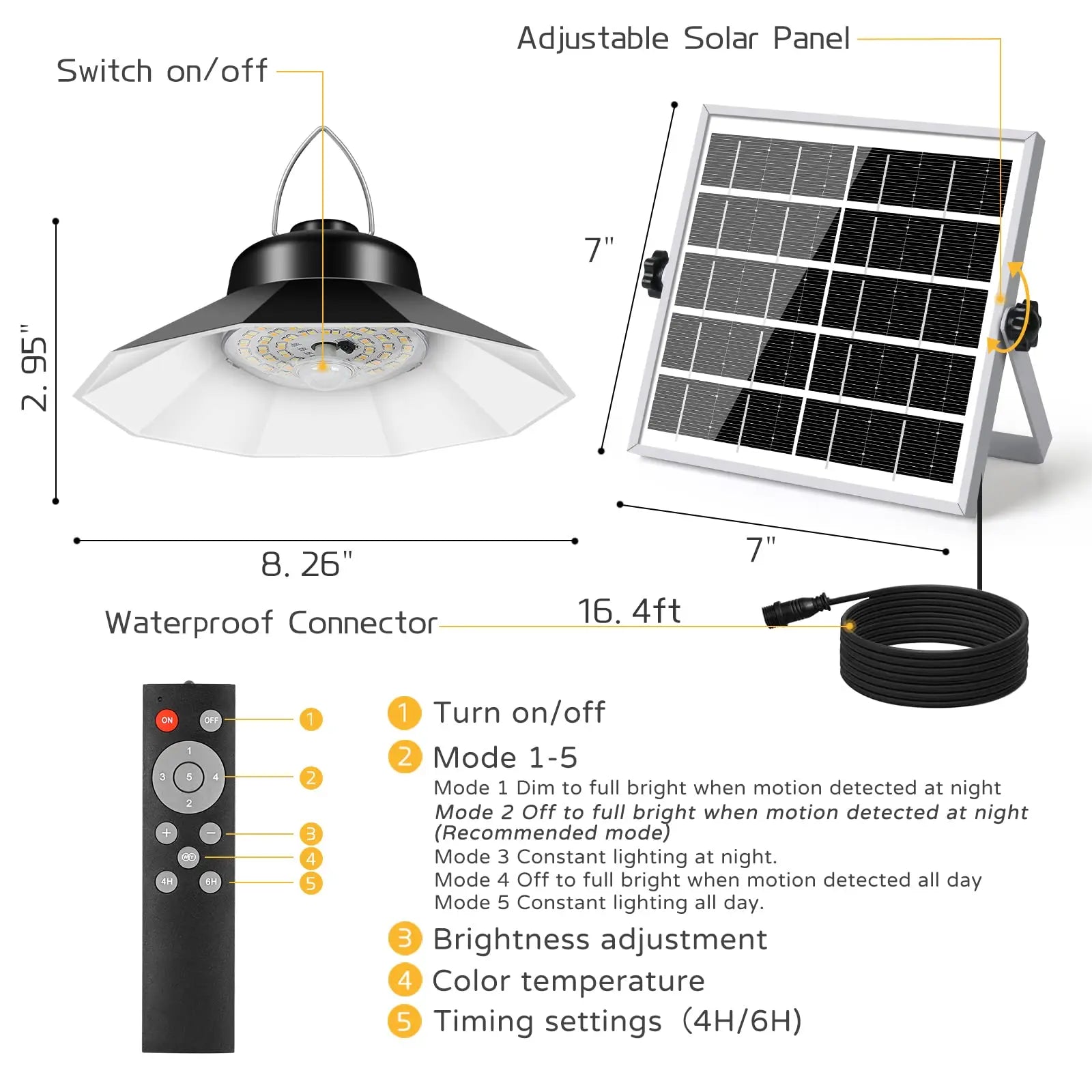 Solar Pendant Lights with Sensor Shed Lamp Indoor Remote Daytime Available for Barn Garage Solar Powered Outdoor Light Zpaxo