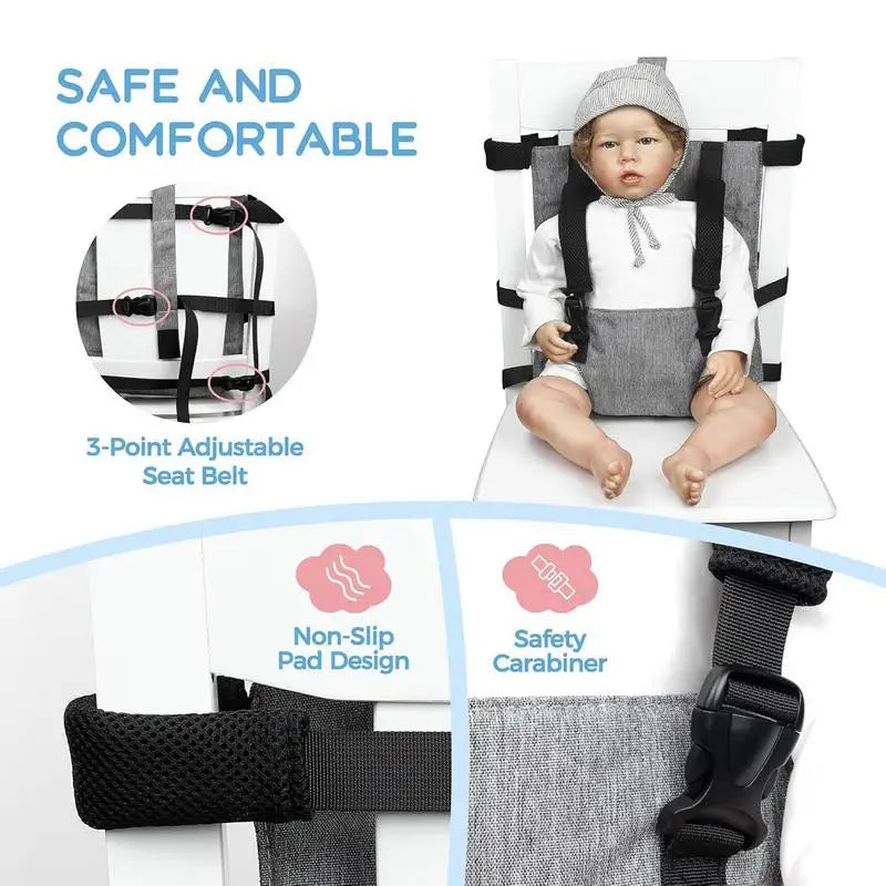 High Chair Straps Seat Harness Strap For High Chair Feeding Portable Must-Have Travel Items For Eating Out Travel Vacation Zpaxo