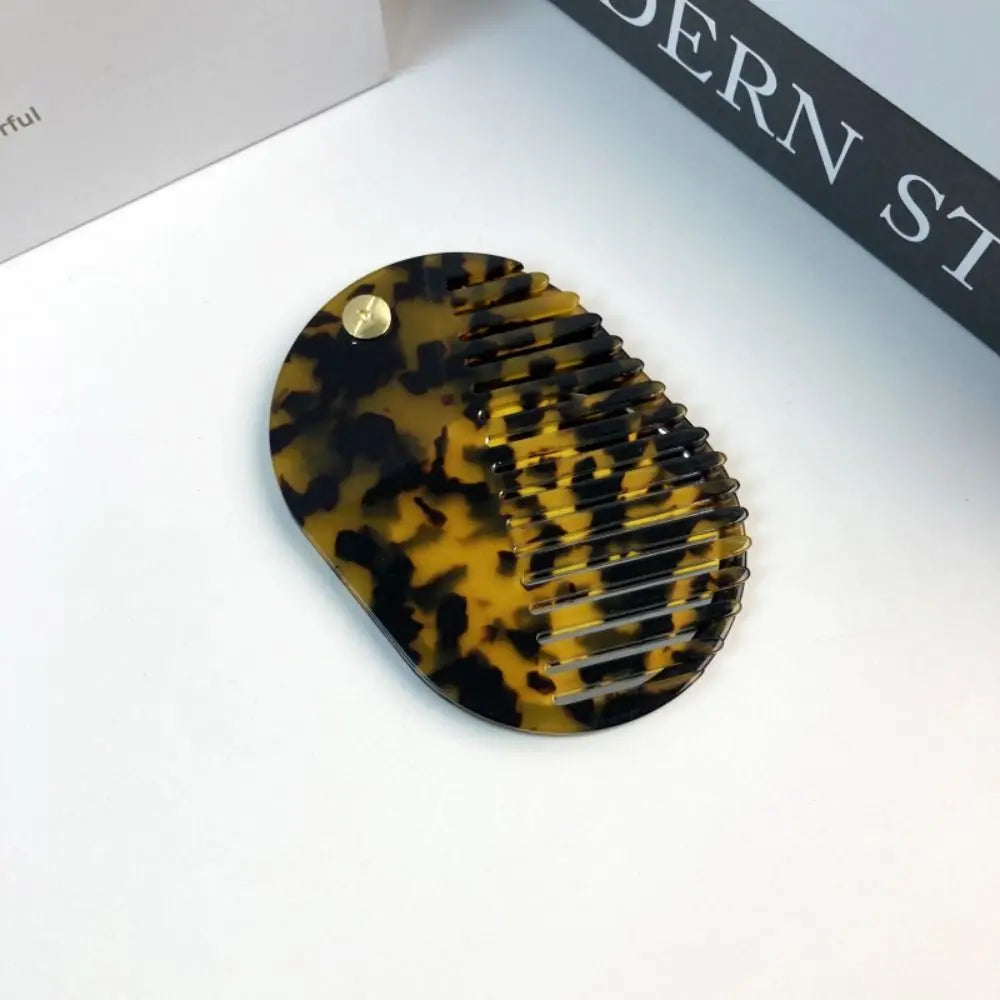 Simple Acetate Makeup Mirror Mini Anti static Mirror comb multifunctional Folding Hair comb Travel Zpaxo