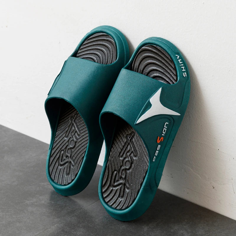 Fashion&sport Men's Slippers PVC Soft Sole Non-slip Slides Casual