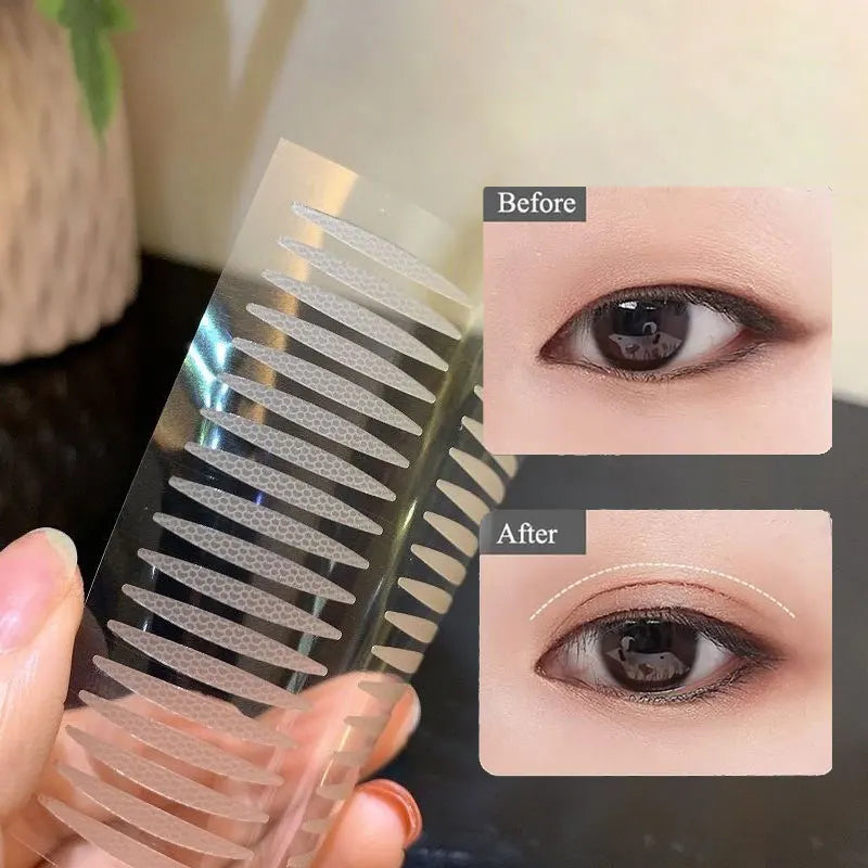 Invisible Fiber Double Fold Eyelid Tape Sticker Lace Nature Clear Beige Stripe Self-adhesive Natural Eye Makeup Make Up Zpaxo