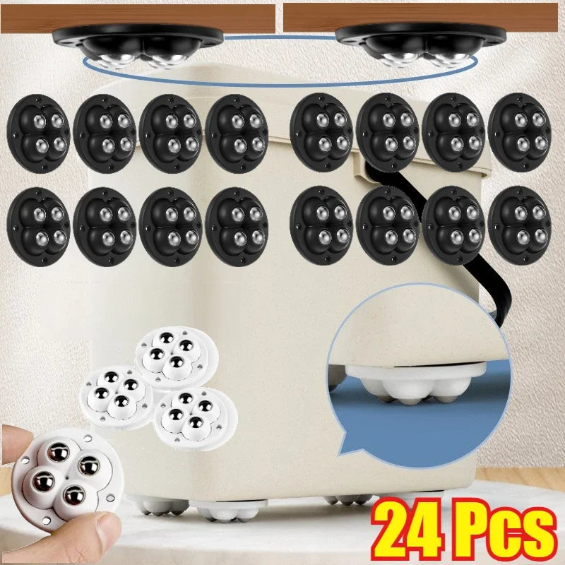 Self-Adhesive Furniture Casters Mini Rotating Wheels 360° Swivel Casters Suitable for Home Daily Furniture Moving Table Leg Pads Zpaxo
