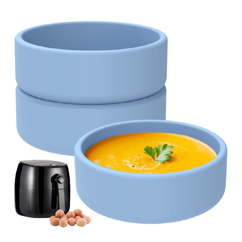 1 Circular Air Fryer Egg Mold Cooker Cup Microwave Oven Cooking Zpaxo blue 3PCS