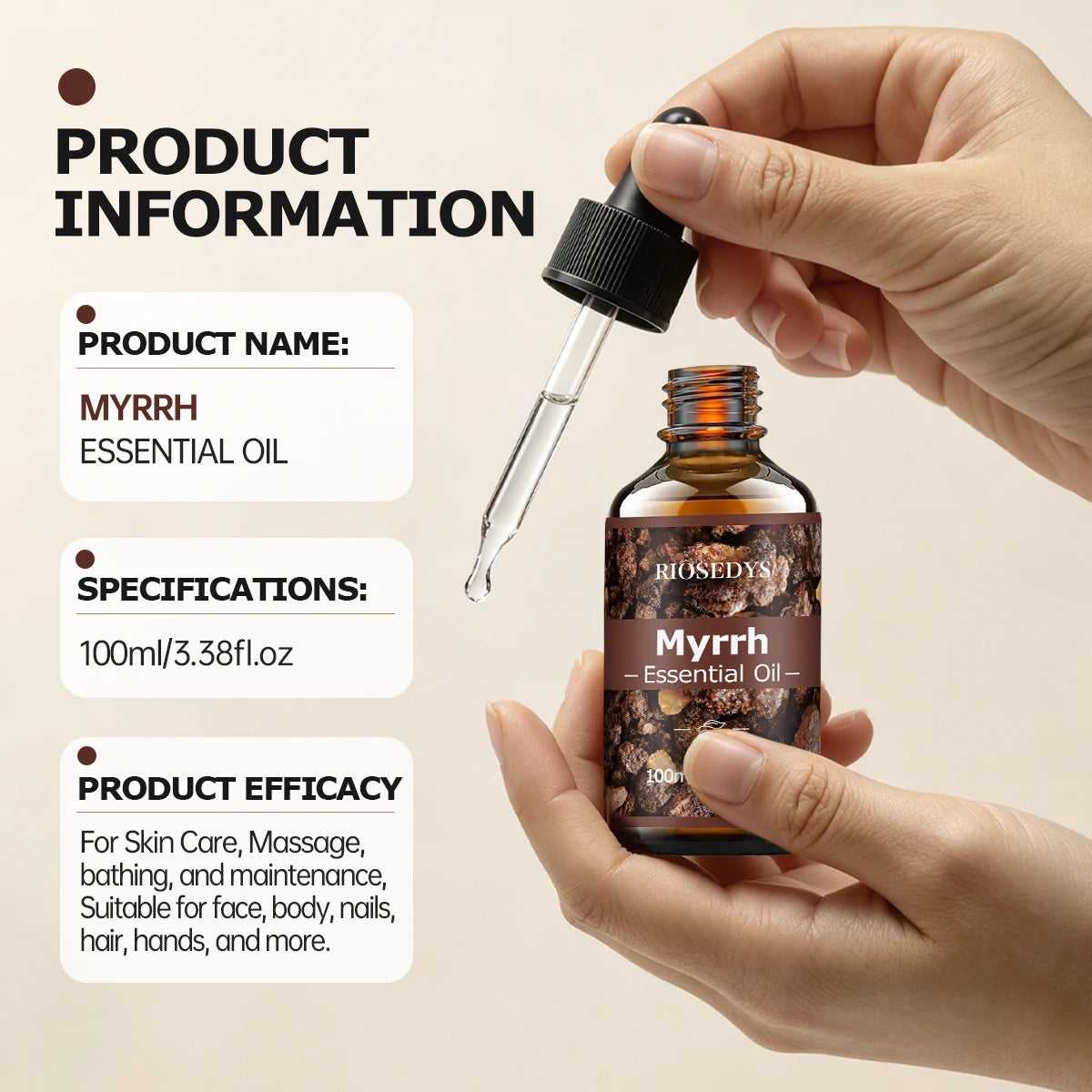 MYRRH ESSENTIAL OIL Suitable Massage Skincare Deeply Nourishes Zpaxo