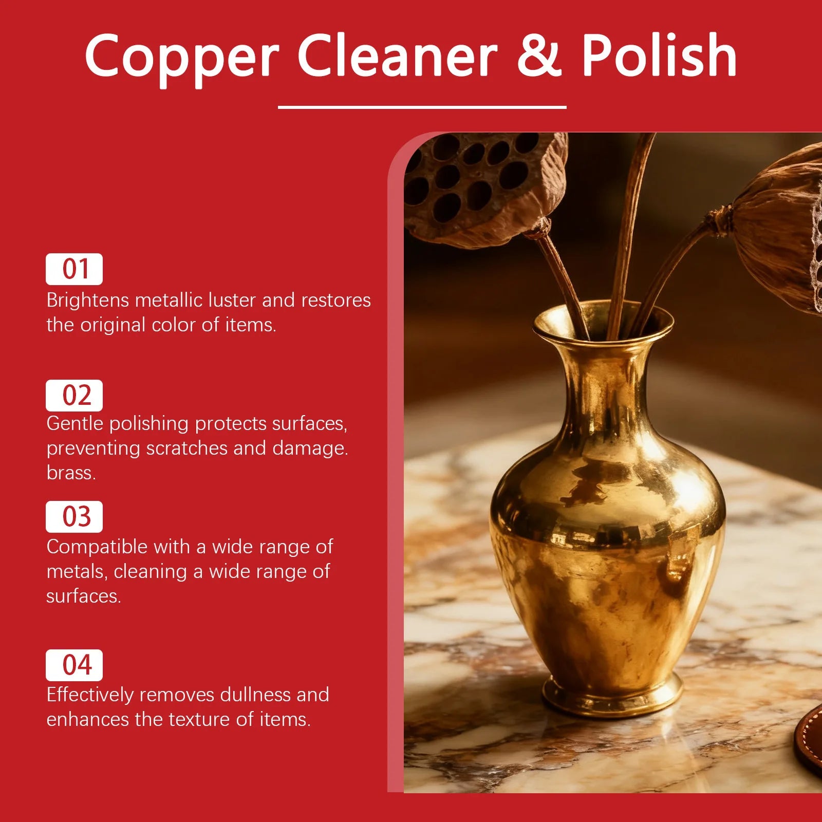 JAKEHOE Metal Polish Cream – Brass Copper Tarnish Rust Remover Metal Polish Cream Zpaxo