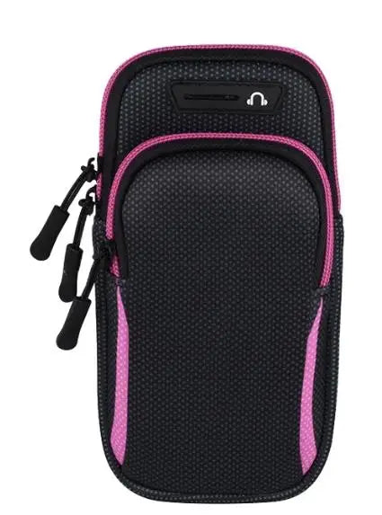 Universal Smart Phone Armband Outdoor Waterproof Fitness Running Sport Arm Cellphone Holder With Headphone Jack Mobile Phone Bag Zpaxo Pink