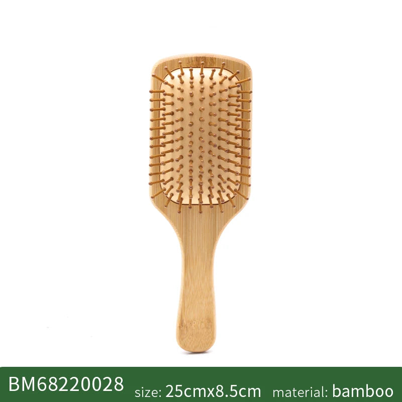 Bamboo Hair Brush Women Styling Hair Comb Hairbrush Wide Teeth Bamboo Combs for Hair Smooth Massage Scalp Brush Barber Comb Zpaxo big square brush China Mainland