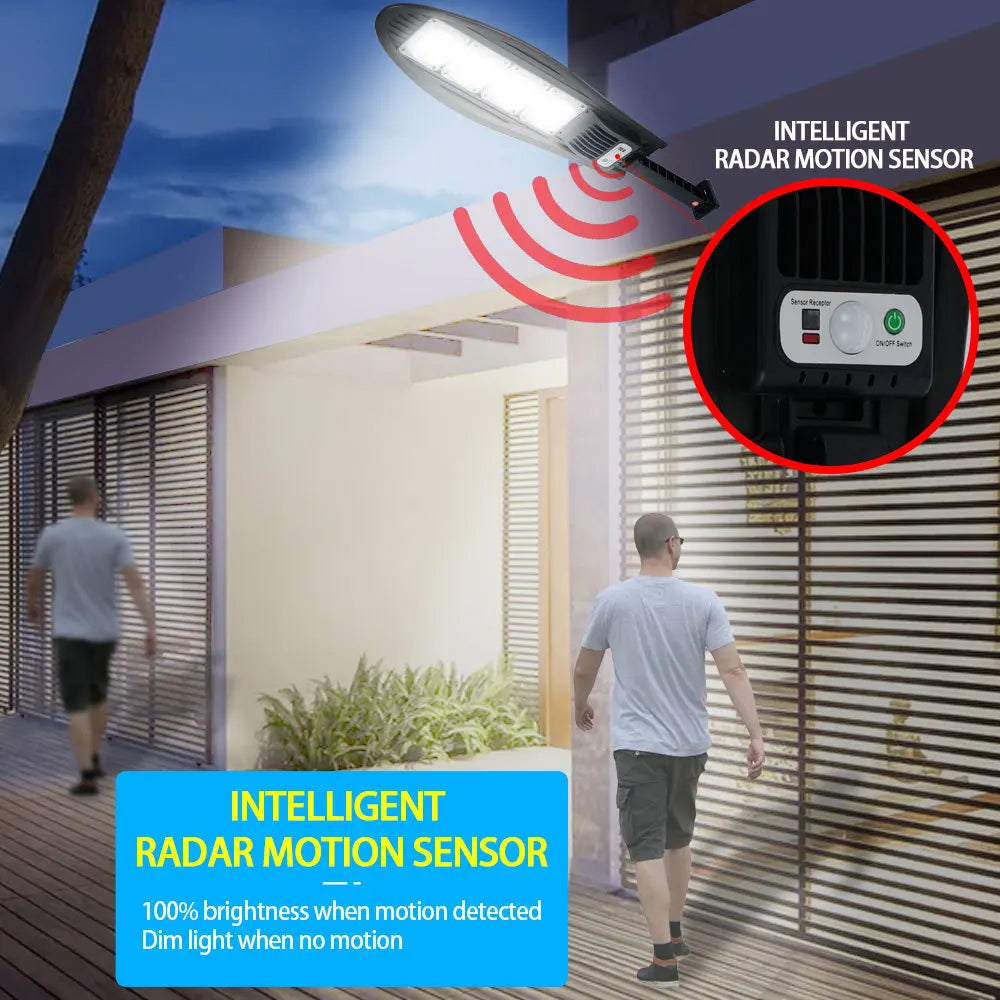 Solar Street Light Motion Detector Outdoor Sun Lamp Bright Remote Zpaxo