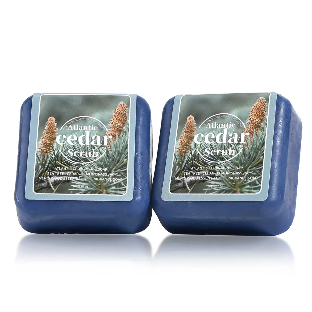 Men's Cedar Essential Oil Soap Travel Portable Hotel Soap Deep Cleansing Wood Fragrance Handmade Soap, Face Wash and Bath Soap Zpaxo