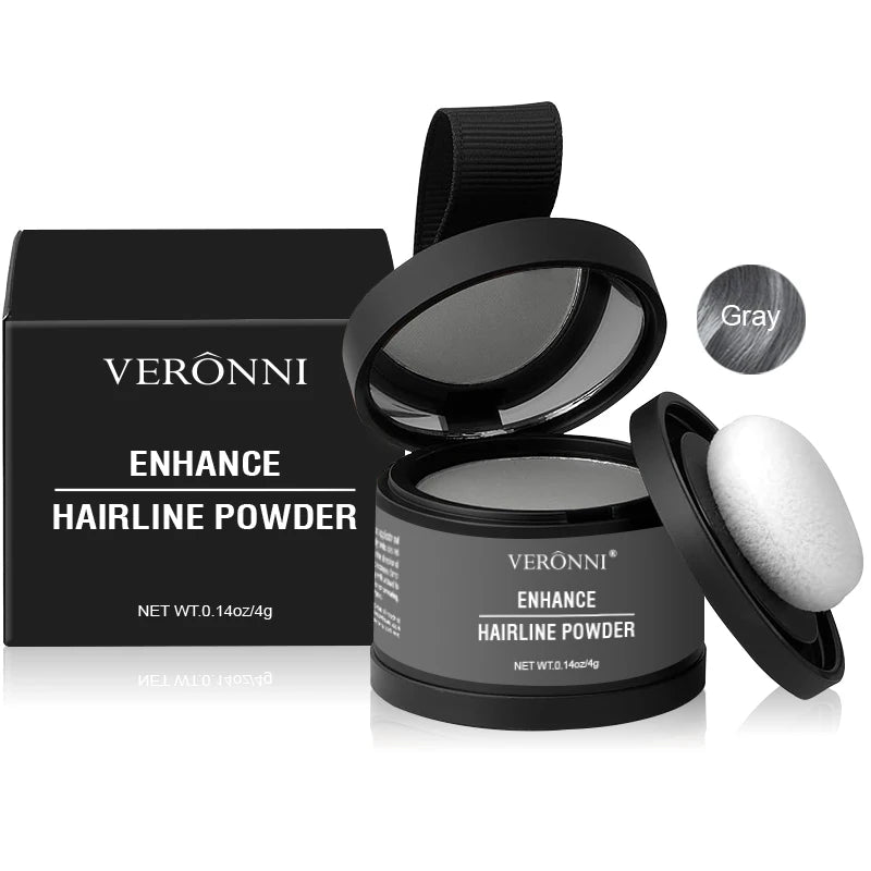 Fluffy Hairline Powder Concealer Temporary Hair Fibers black Hair Root Cover Up Gray Coverage Hairline Shadow Powder Instantly Zpaxo 08-Gray