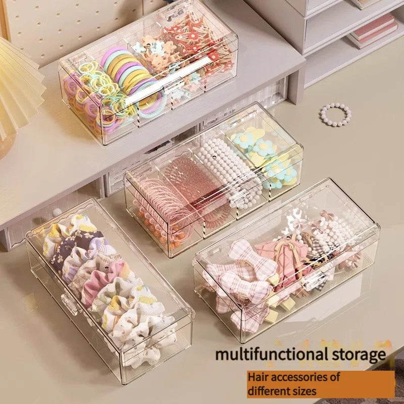 Transparent Plastic Storage Box Jewelry Organizer Container Portable