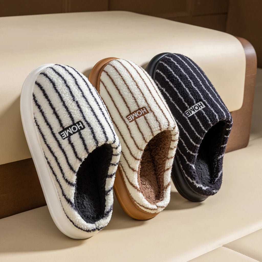 Men's Winter Slippers Indoor House Shoes Non-slip Fuzzy Scuff Soft