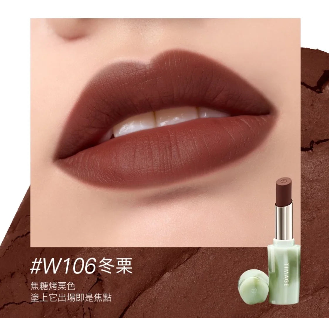 Timage Matte Lipstick Lightweight Moisturizing Vintage Rose Cinnamon Zpaxo W106
