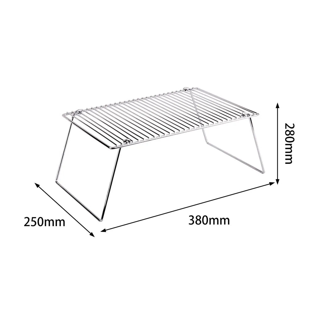 Folding Campfire Grill Baking Rack Drying Roasting Rack Multipurpose Camping Grill for Hunting Outdoor Picnics Fishing Trip Zpaxo