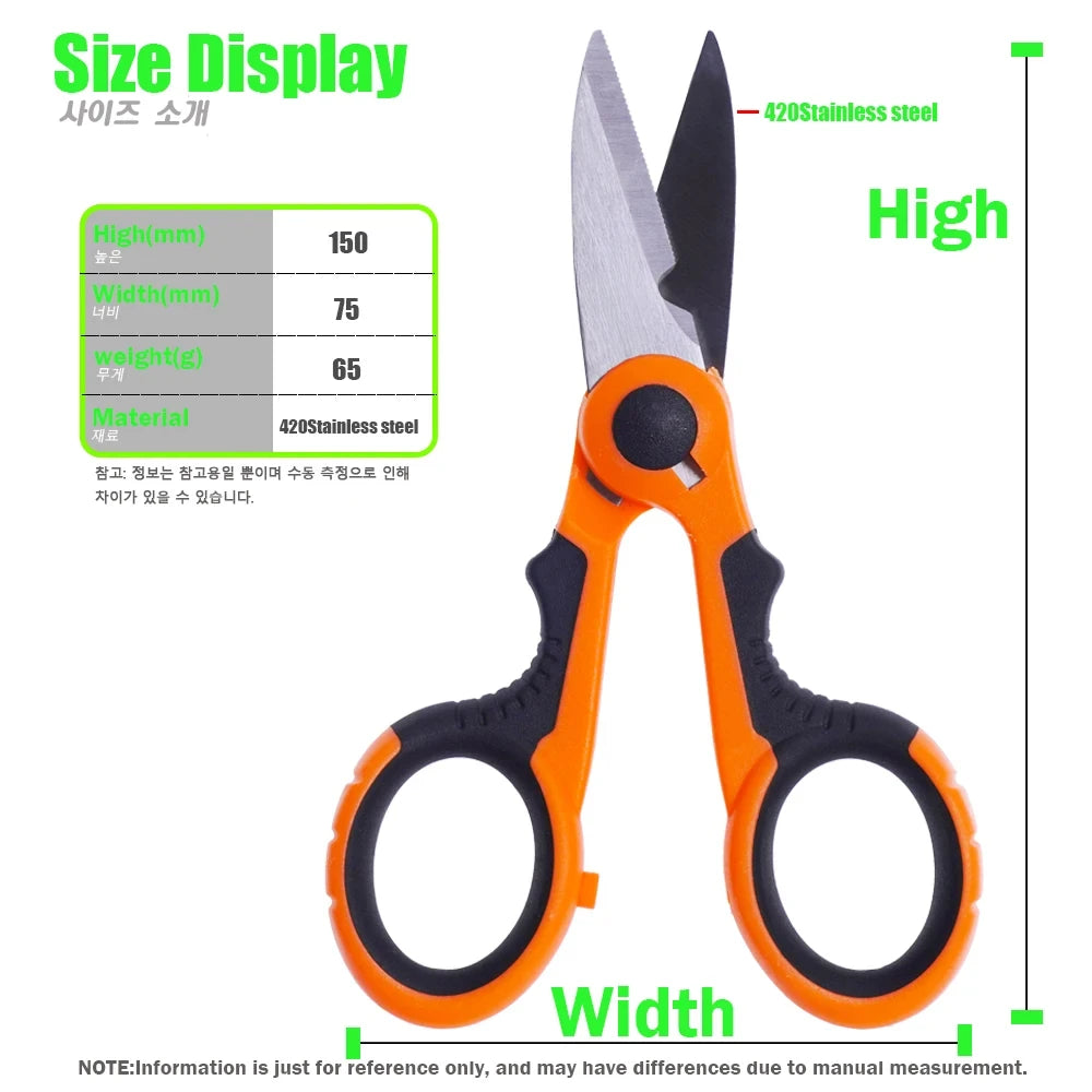 Fishing Scissor Accessories Electrician Portable Scissors Plier Cut