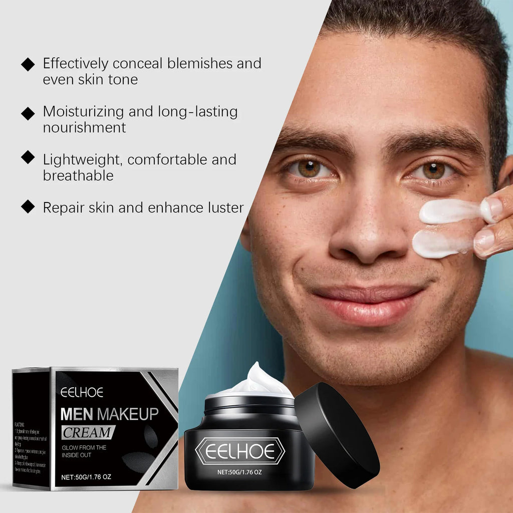 BB Cream Men Face Concealer Oil Control Waterproof Long Lasting Cover Flaws Makeup Nourishing Brightening Facial Makeup Cream Zpaxo