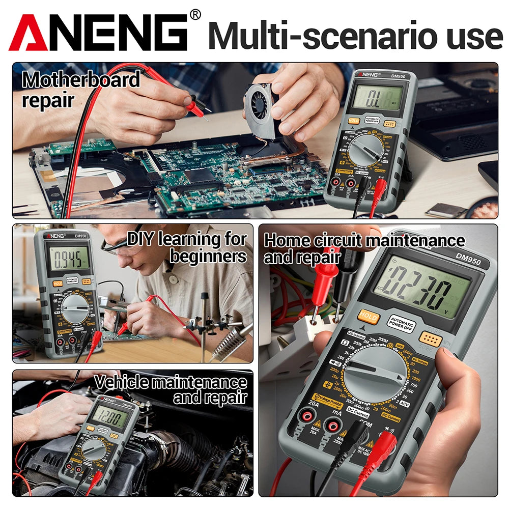 ANENG DM950 Multifunctional 1999 Count AC DC Voltage Current hFE