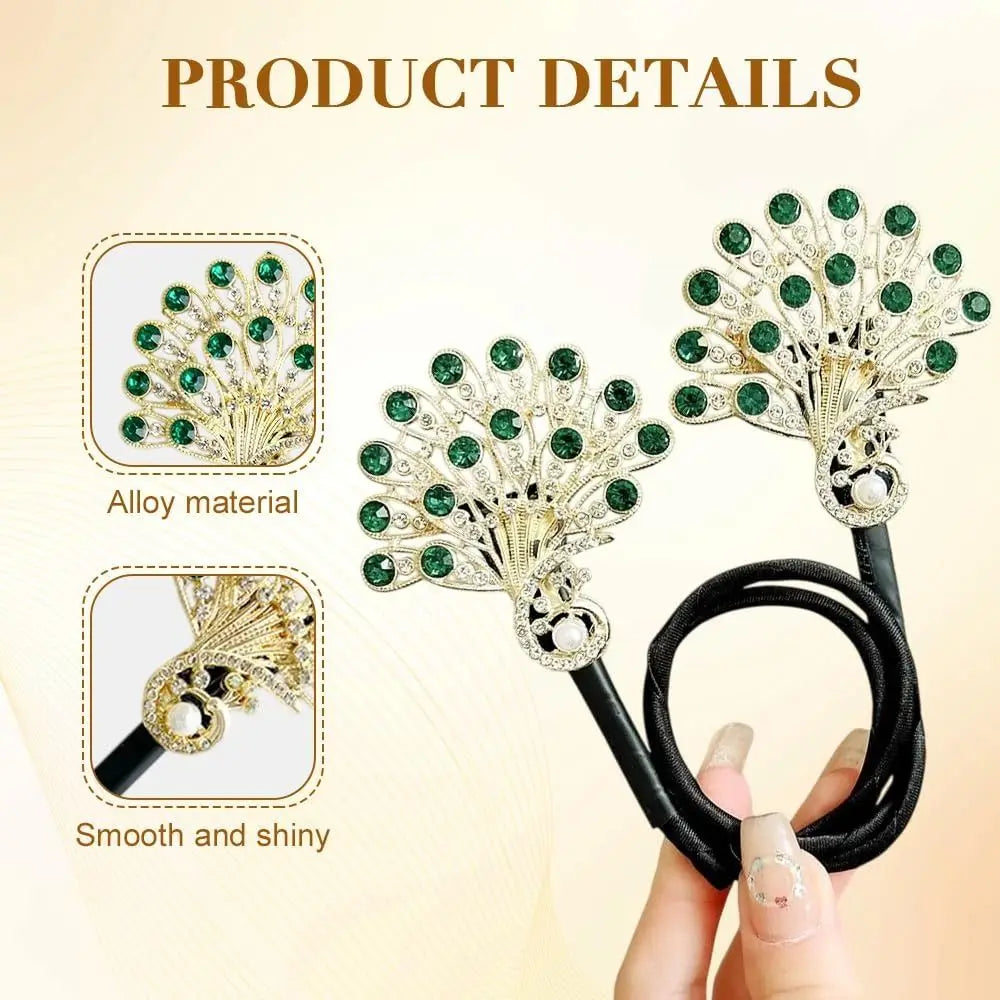 Elegant Peacock Shape Hair Bun Maker Twist Headwear Easy Fast Snap Hairstyle Twist Roll Hair Tool Hair Curler Women Zpaxo