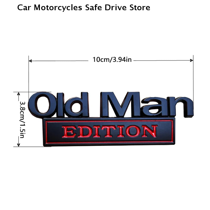 Car 3D Metal Chrome Sticker Adhesive Emblem OLD MAN EDITION Badge