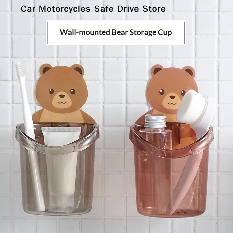 Bear Hug Toothbrush Cup Toothpaste Storage Rack Home Bathroom