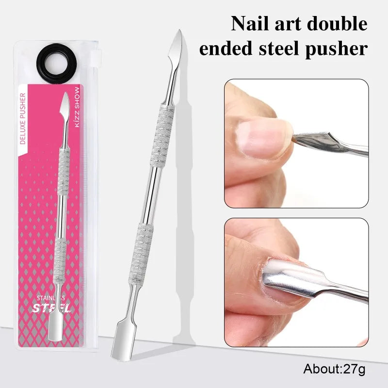 Nail Circle Beveled Head Cuticle Pusher Stainless Steel Art Sanding Zpaxo 05