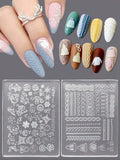 2-Pack 3D Retro Sweater & Flower Silicone Nail Art Molds Nail Art Molds Zpaxo 2PCS