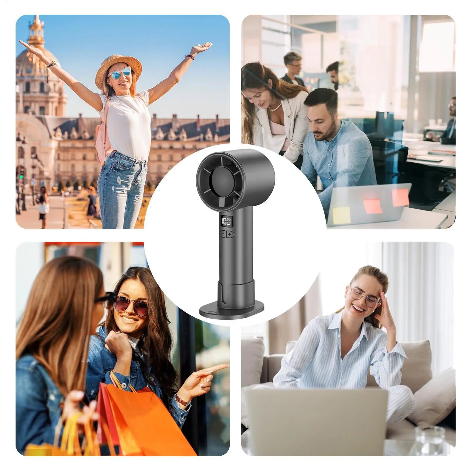 Personal Fans Portable Rechargeable Digital Display Quiet Adjustable 100 Speeds Portable Fans That Blow Cold Air For Women Men Zpaxo