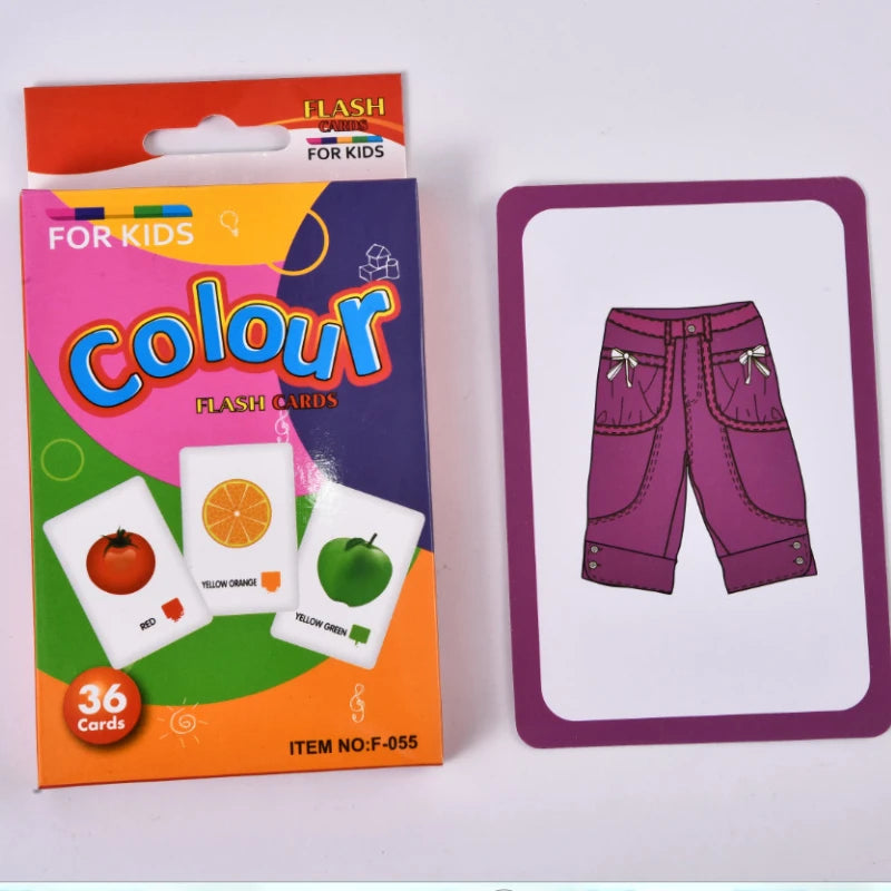 36pcs Cognition Cards Body Parts Animal Fruits Double Side Flashcards Early Educational Gifts Zpaxo Colour