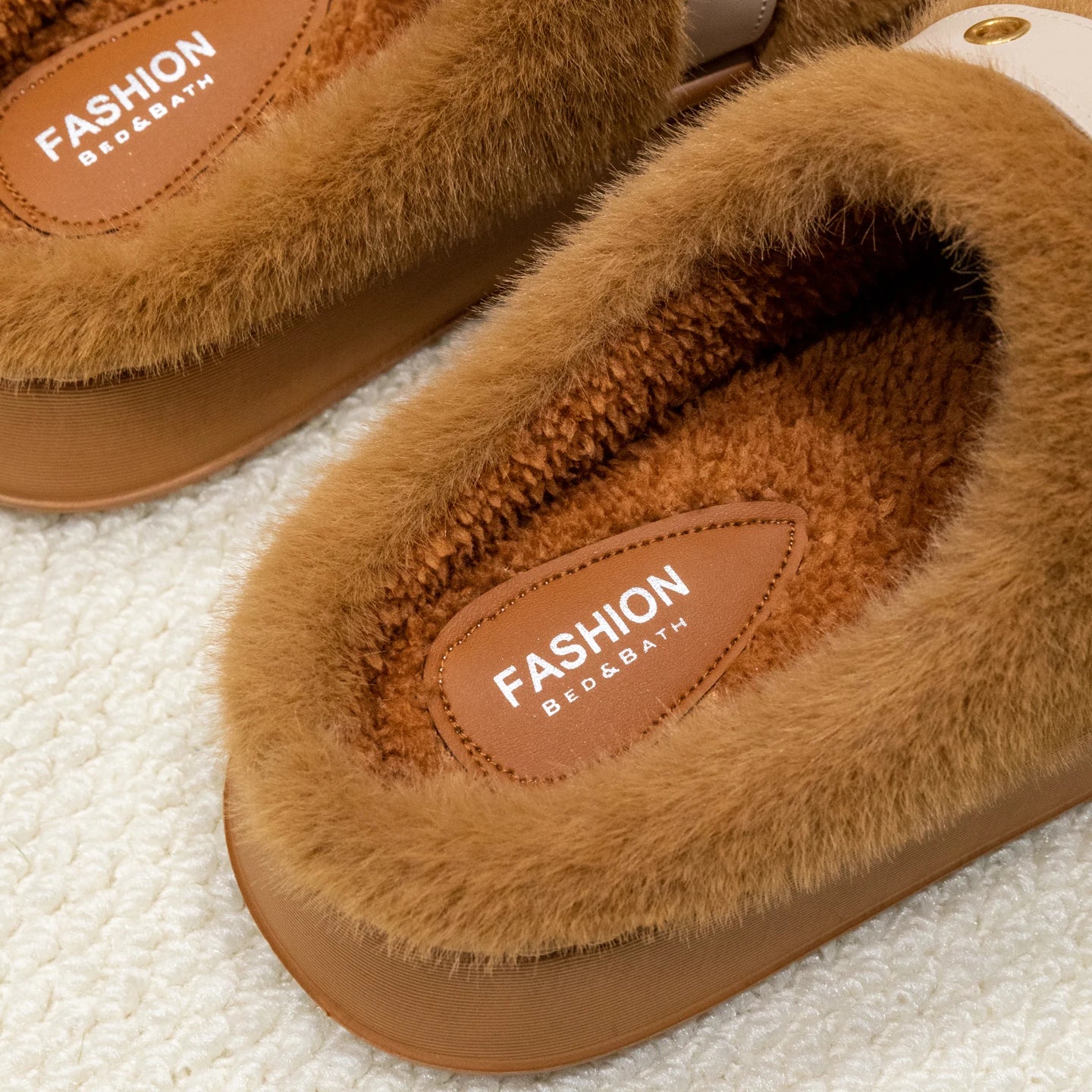 Women's Plush Slippers Winter Indoor House Shoes Non-slip Soft Sole
