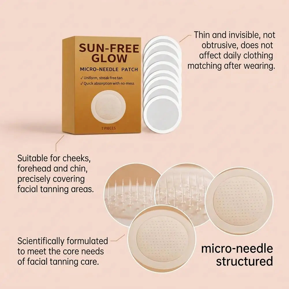 7-Piece Sunless Tanning Patches | Safe Micro-Needle Body Care Self Tanning Patches Zpaxo