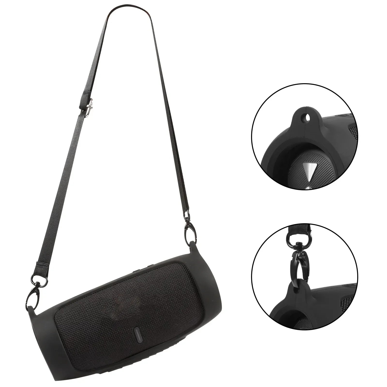 New Bluetooth Speaker Case Soft Silicone Cover Skin With Strap Carabiner for JBL Charge 5 Wireless Bluetooth Speaker Bag Zpaxo