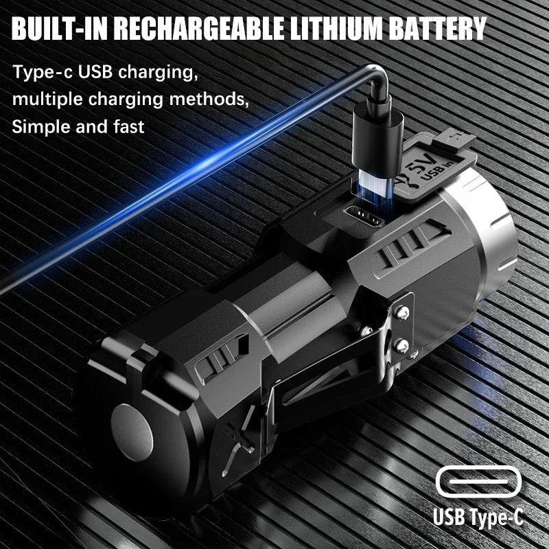 Mini LED Flashlight USB Rechargeable – Magnetic, Waterproof, 6 Modes LED Flashlight Zpaxo