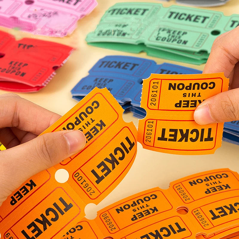 100 Pcs Lottery Draw Tickets for Concert Universal Raffle Entrance Event Paper Events Zpaxo