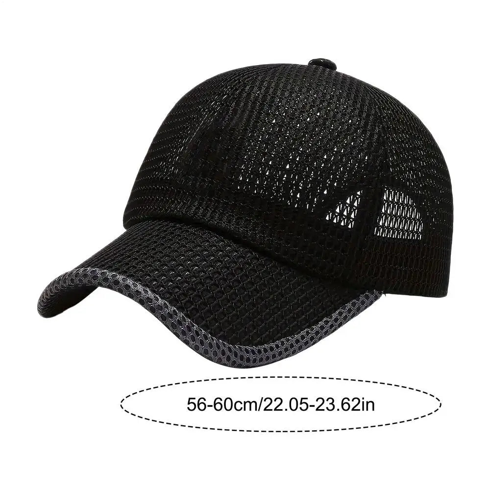 Mesh Baseball Caps Breathable Summer Caps Dad Hat Outdoor Fishing Hats for Men Women Outdoor Sports Hiking Walking sport Hats Zpaxo Black