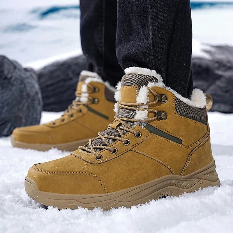 Men Boots 2024 Winter Slippers Warm Shoes Waterproof Non-slip Plush