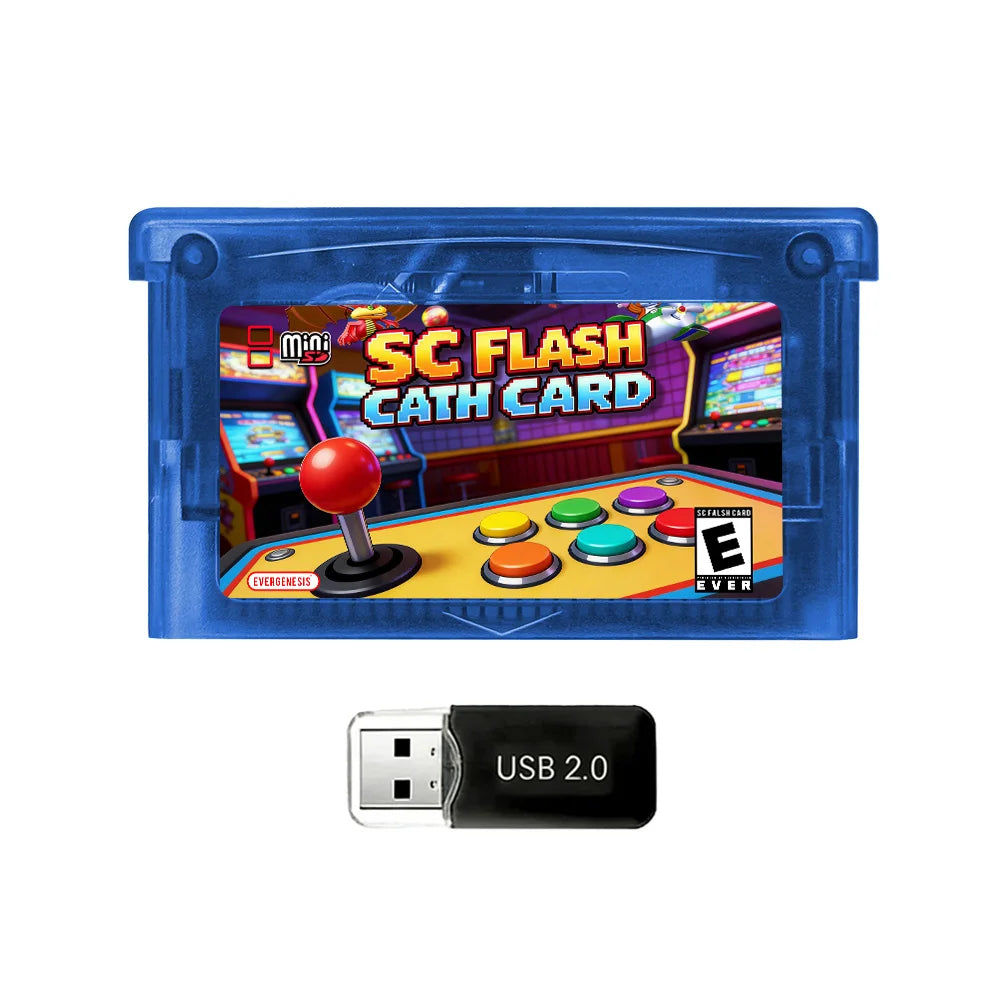New 5000 in 1 SCFW V2.0 Mini SC Flash Card with 8G TF Card & Adapter for GBA GBC GB NES NDS Game Card Game Console Accessories Zpaxo Blue No 8G