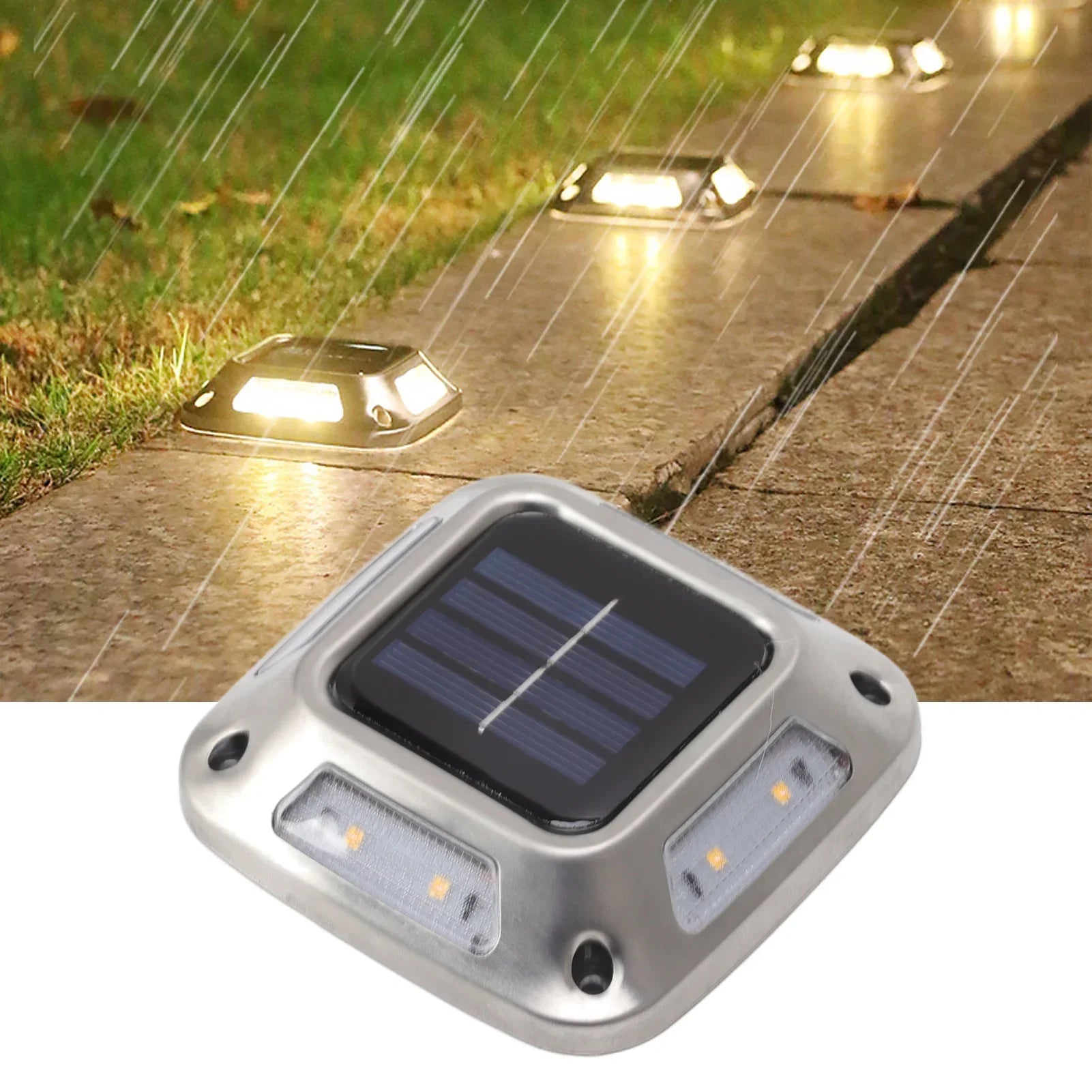 8 LEDs Solar Light Warm White IP65 Waterproof Outdoor Lamp Dusk Dawn Zpaxo