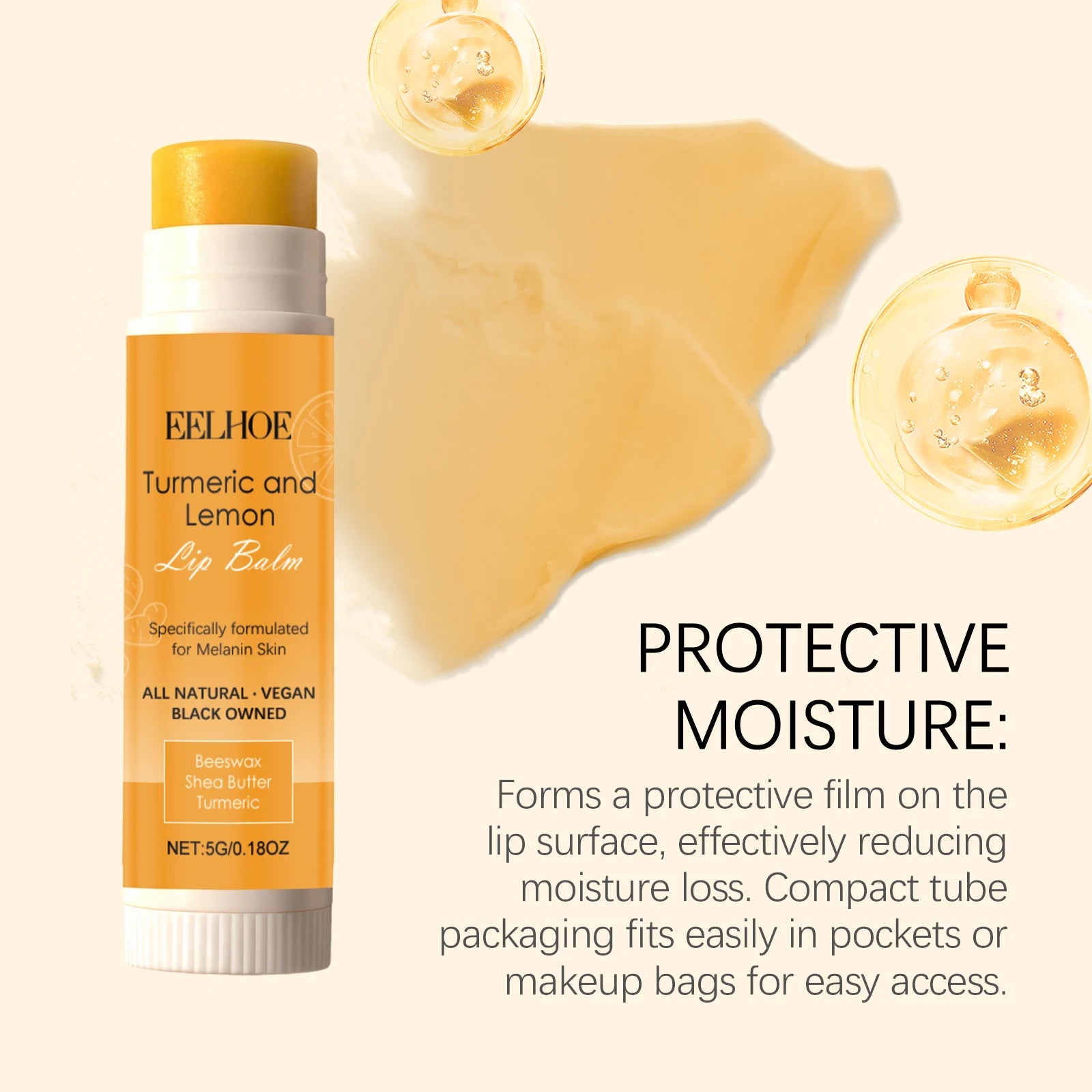 Eelhoe Turmeric Lemon Lip Balm – Brightening & Moisturizing Lip Balm Zpaxo