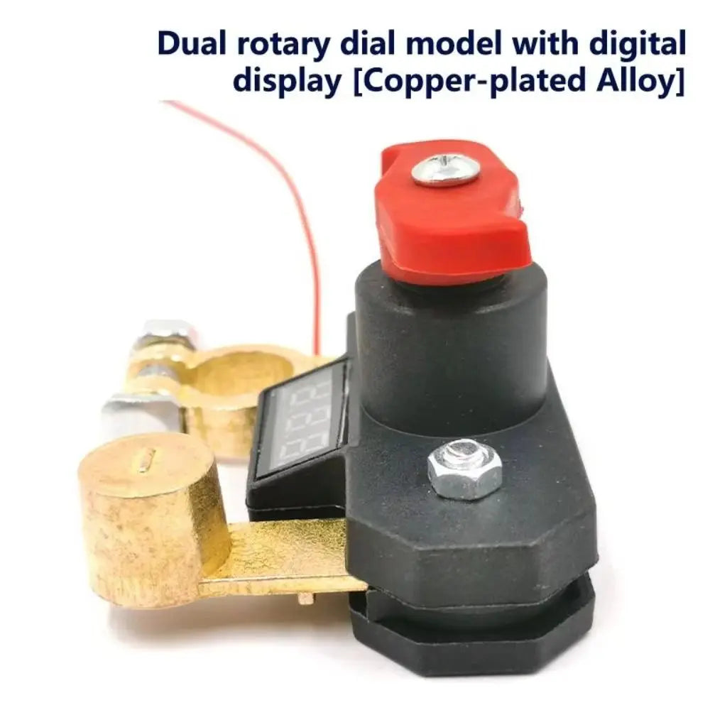 Dual-rotary Switch Battery Kill Switch Bidirectional Joint Digital Voltage Display Battery Power Switch Anti-Leakage Switch Zpaxo