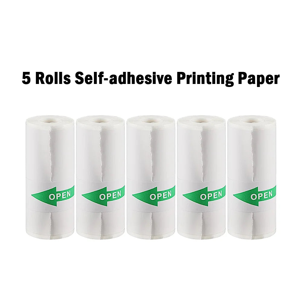 57mm Colorful Thermal Label Sticker Paper – Bluetooth Inkless Printer Thermal Label Paper Zpaxo 5pcs Self-adhesive