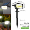 72LED Outdoor Waterproof IP65 Landscape Spotlights 3 Modes Solar Powered Flood Lights For Outside Garden Lawn Patio Driveway Zpaxo 72LED White Light 1PCS