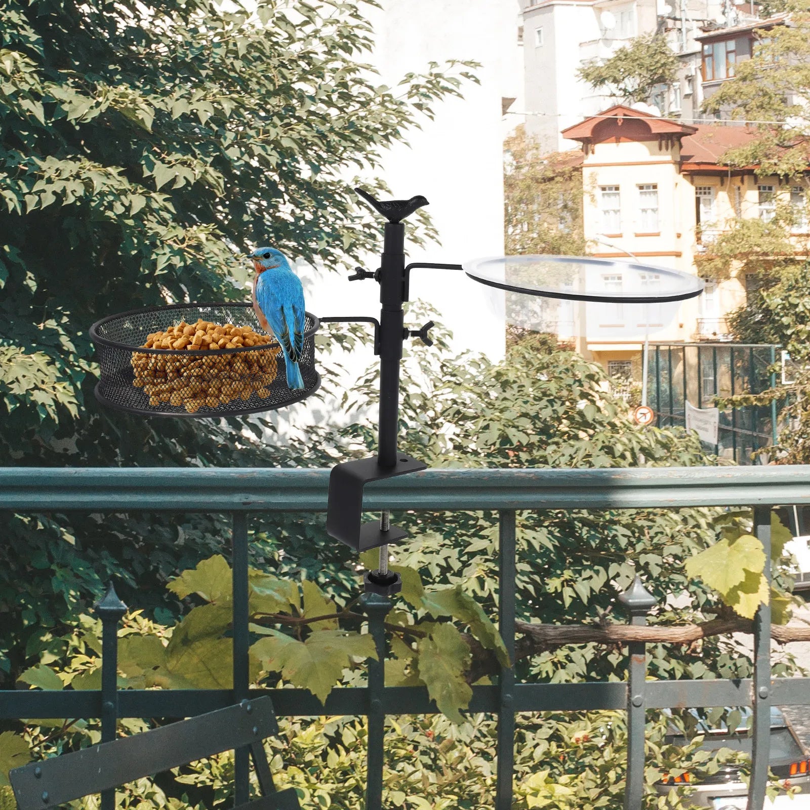 Detachable Bird Feeder Hanger Bath Stand Feeding Station Outdoor Deck