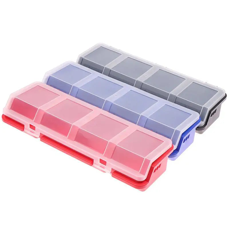 4-Grid Plastic Hardware Storage Box with Lid | Screw Organizer