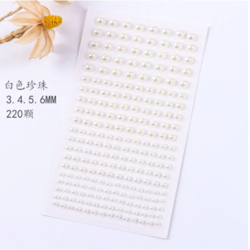 Water Diamond Half Round Pearl Sticker Bright Tear Children's Stage