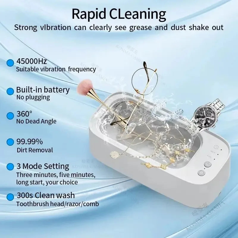 Ultrasonic Cleaner 3-Speed | Jewelry, Glasses & Watches
