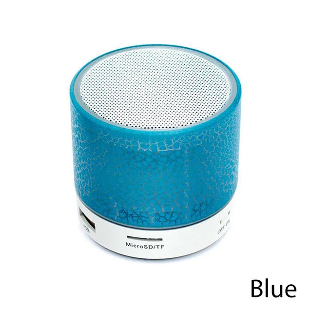 New Mini Portable Car Audio A9 Dazzling Crack LED Wireless Bluetooth 4.1 Subwoofer Speaker TF Card Zpaxo Blue