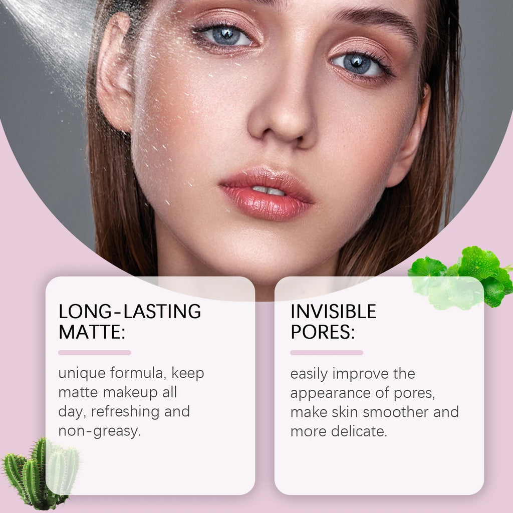 Matte Finish Setting Spray Waterproof Long Lasting Oil Control Pore Tightening Face Mist for All Day Fresh Makeup Hold 60ml Zpaxo
